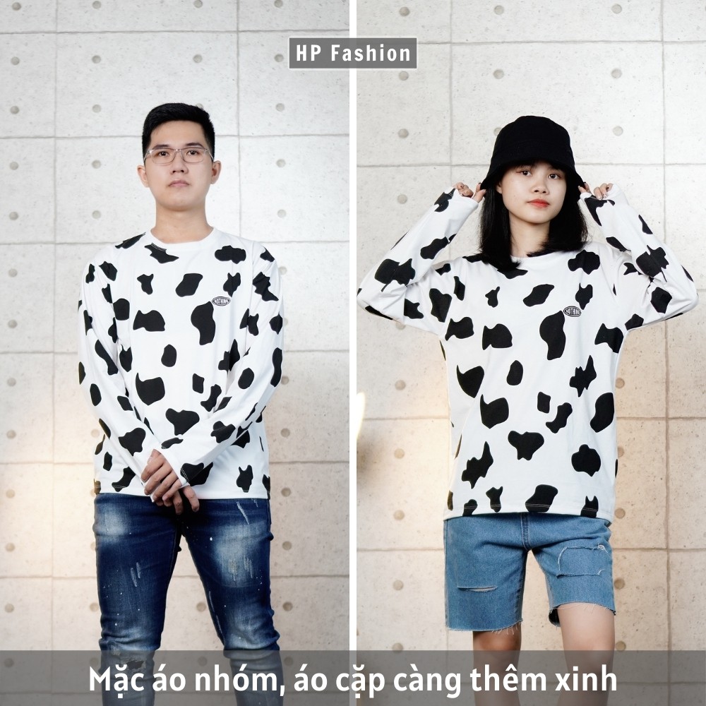 Áo Thun Bò Sữa Tay Dài dáng rộng Unisex nam nữ phong cách Ulzzang hottrend | BigBuy360 - bigbuy360.vn