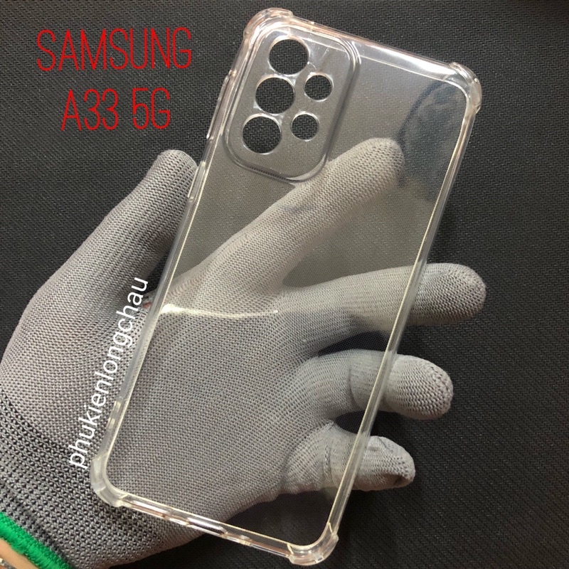 Ốp Lưng Samsung A33 5G Dẻo Trong Suốt Chống Sốc Có Gù Bảo Vệ 4 Gốc
