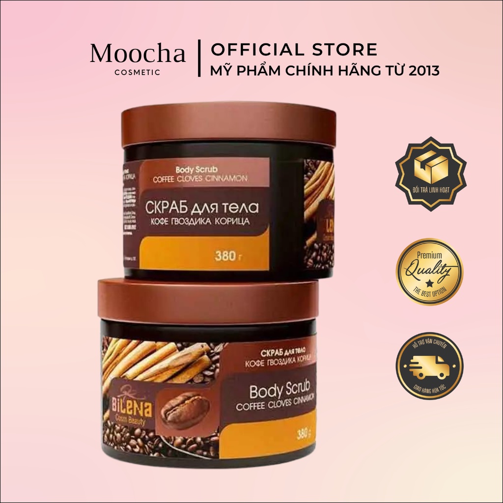 Tẩy da chết chiết xuất quế hồi và cafe của Nga, Body Scrub Coffee Cloves Cinnamon