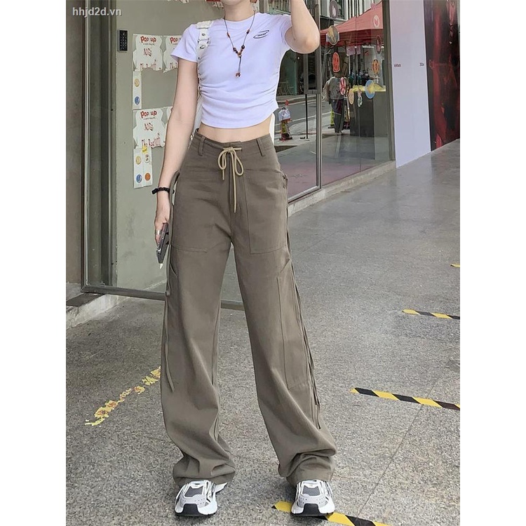 Quần Dài Ống Rộng Lưng Cao Phong Cách Retro Thời Trang Mùa Hè Cho Nam Và Nữ