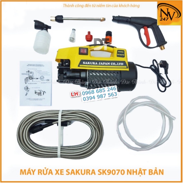 Máy xịt rữa điều hòa rửa xe áp lực cao SAKURA 3000W . Nhập khẩu nguyên chiếc.