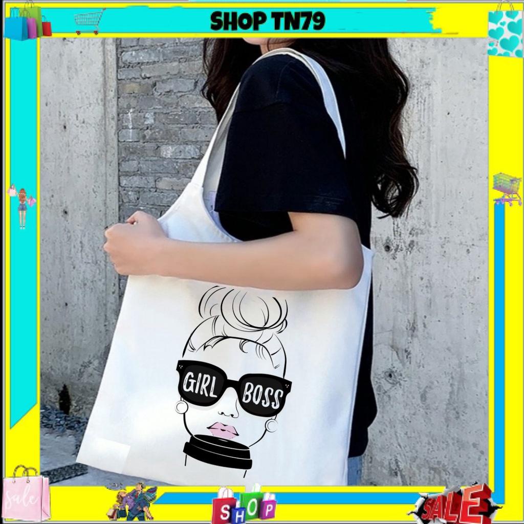 Túi tote vải canvas cute đựng đồ đi học mềm đẹp giá rẻ thời trang GB-01