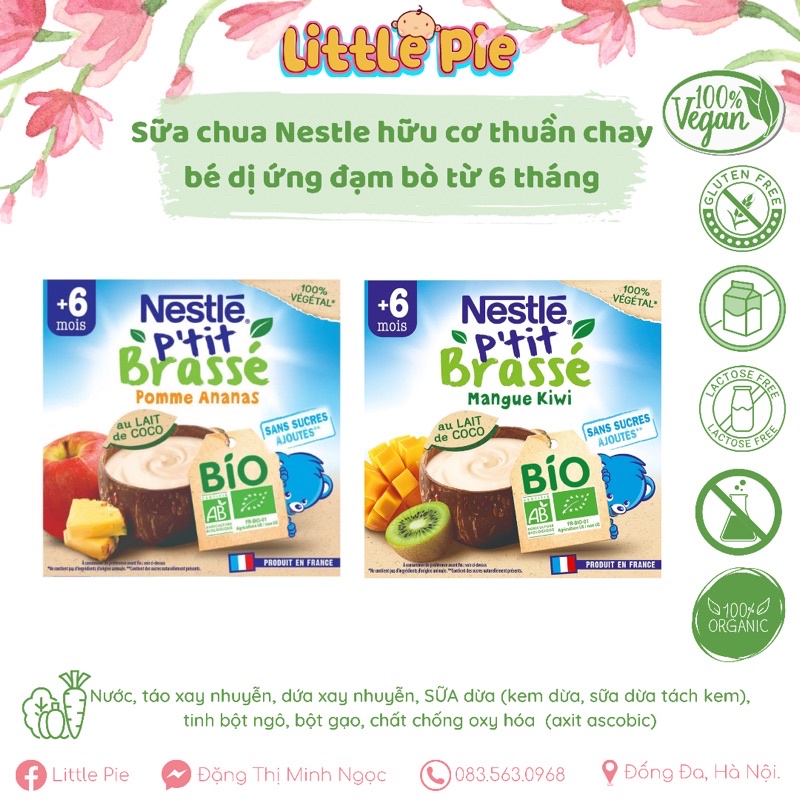 Sữa chua sữa dừa Nestle cho bé dị ứng đạm bò 6m - Date t5/2022