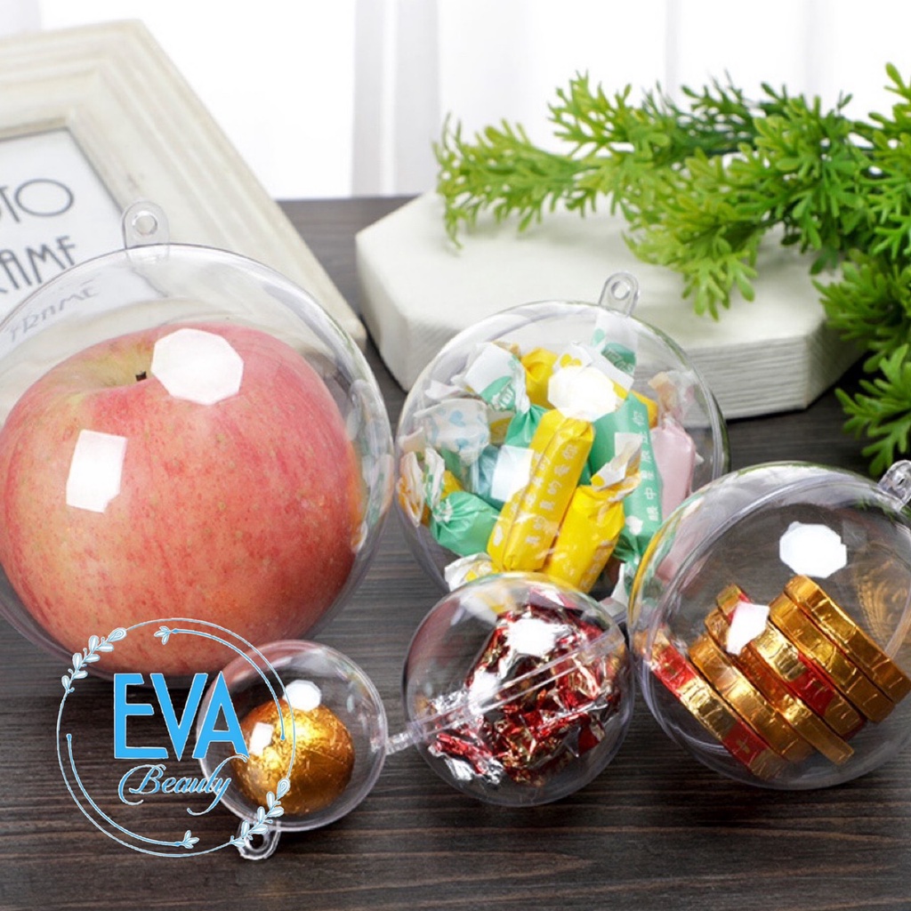 Quả Bóng tròn Nhựa Trang Trí Trong Suốt Đường Kính 10 Cm