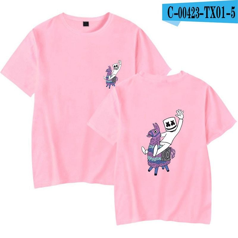 Áo thun cotton ngắn tay in họa tiết game Docom MARSHMELLO có size lớn 4XL