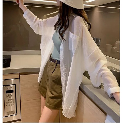 ÁO SƠ MI MÀU XANH MINT KHOAC NGOAI CÁ TÍNH | BigBuy360 - bigbuy360.vn