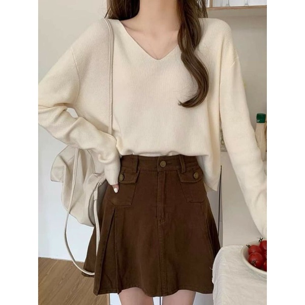 Áo len trơn phong cách Ullzang🍑