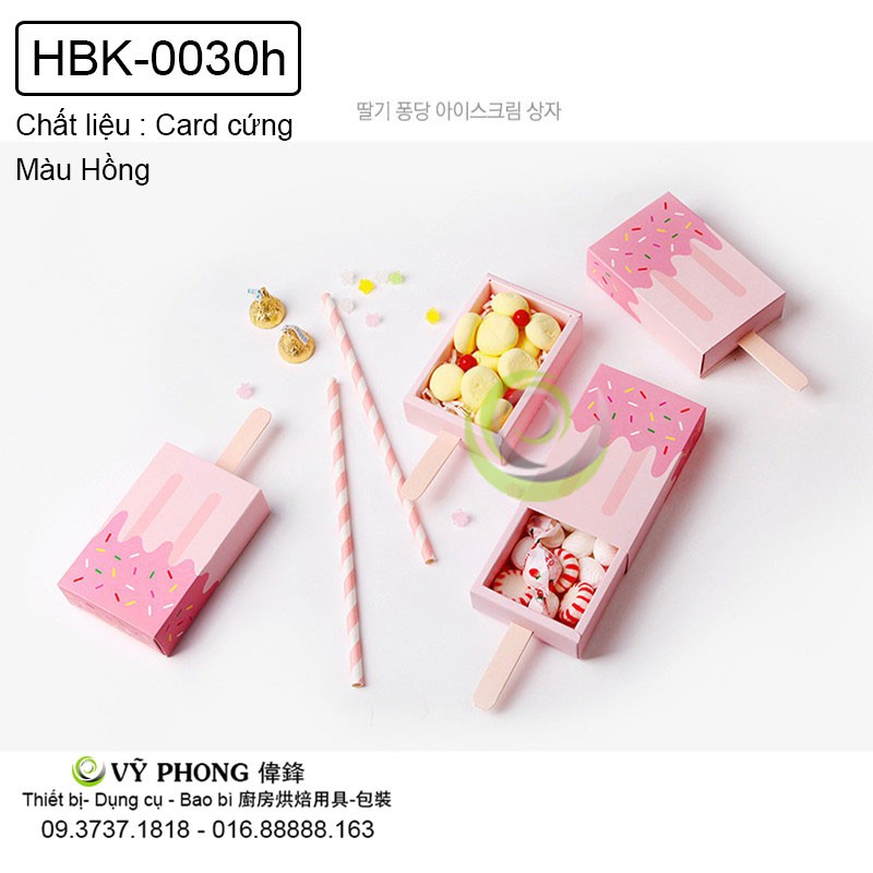 HỘP GIẤY ĐỰNG BÁNH KẸO ĐỰNG QUÀ XẾP THÀNH HÌNH QUE KEM HBK-0030