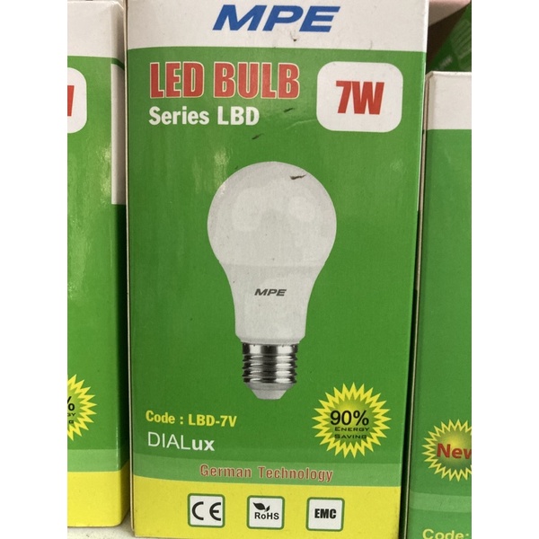 MPE - Đèn Led bulb búp công suất 3w 5w 7w 9w 12w 15w ánh sáng trắng - vàng
