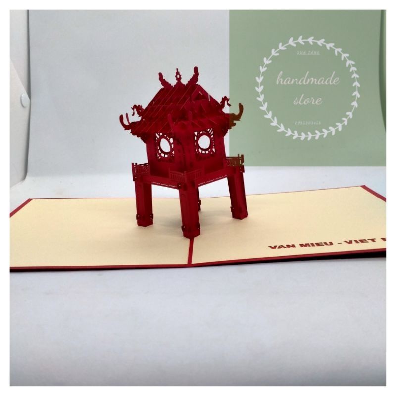 Thiệp sinh nhật - thiệp mô hình 3 D cỡ lớn Văn Miếu, Chùa 1 Cột, Hồ Gươm