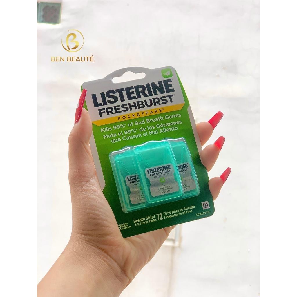 Miếng Ngậm Thơm Miệng Listerine Vĩ 3 Hộp 72 Miếng [Hàng Mỹ]