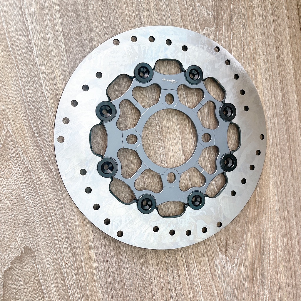Đĩa Kingdrag size 220mm Gắn Cho Các Dòng Xe 4 lỗ thông dụng Ya - Honda - Suzuki - SYM Màu xám nút đen
