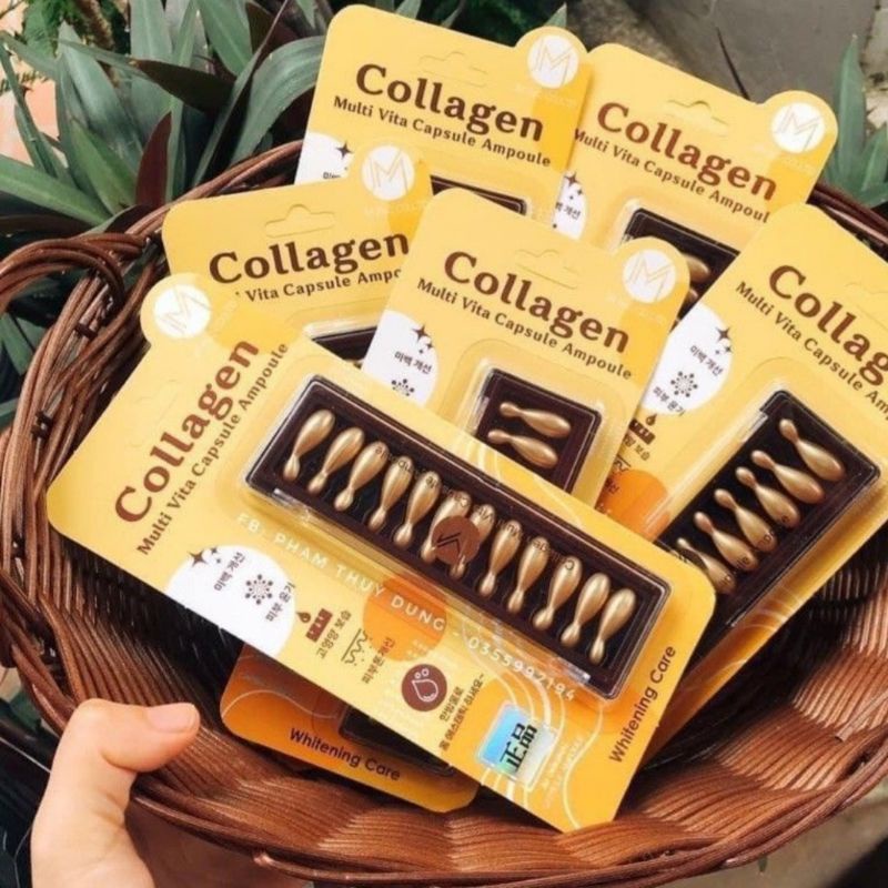 Viên Collagen tươi Ammud Multi Vita Ampoule bổ sung collagen, vitamin A,C,E và nhiều tinh chất thiên nhiên