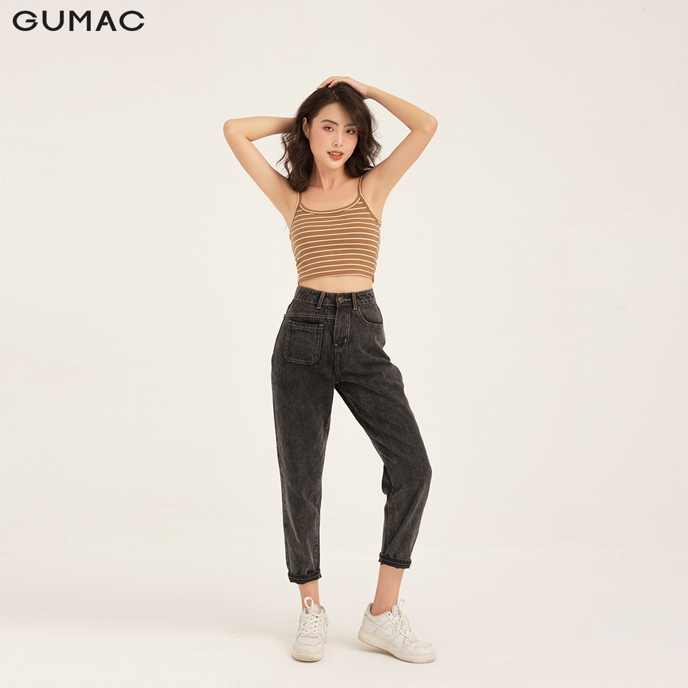 Áo croptop nữ 2 dây GUMAC màu nâu, đủ size, phong cách năng động, trẻ trung AT | BigBuy360 - bigbuy360.vn
