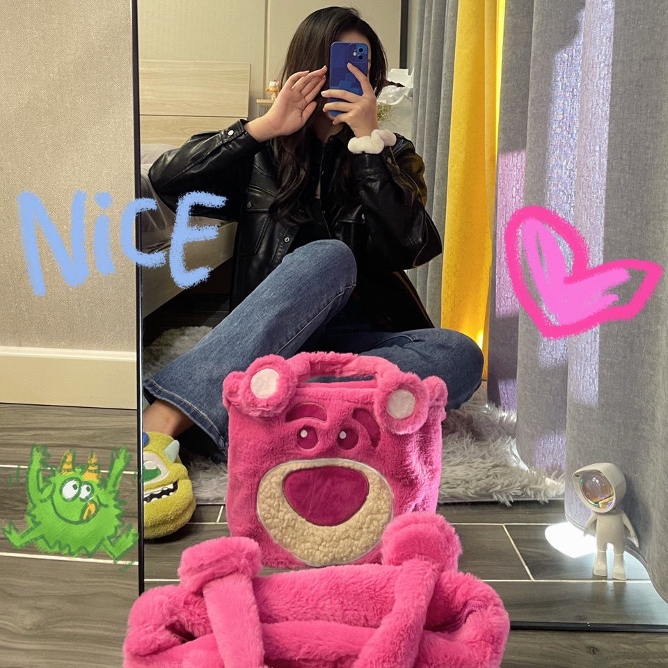 DISNEY Túi Xách Hình Gấu Hoạt Hình Nhồi Bông Phong Cách Lolita Đáng Yêu Cho Bé Gái