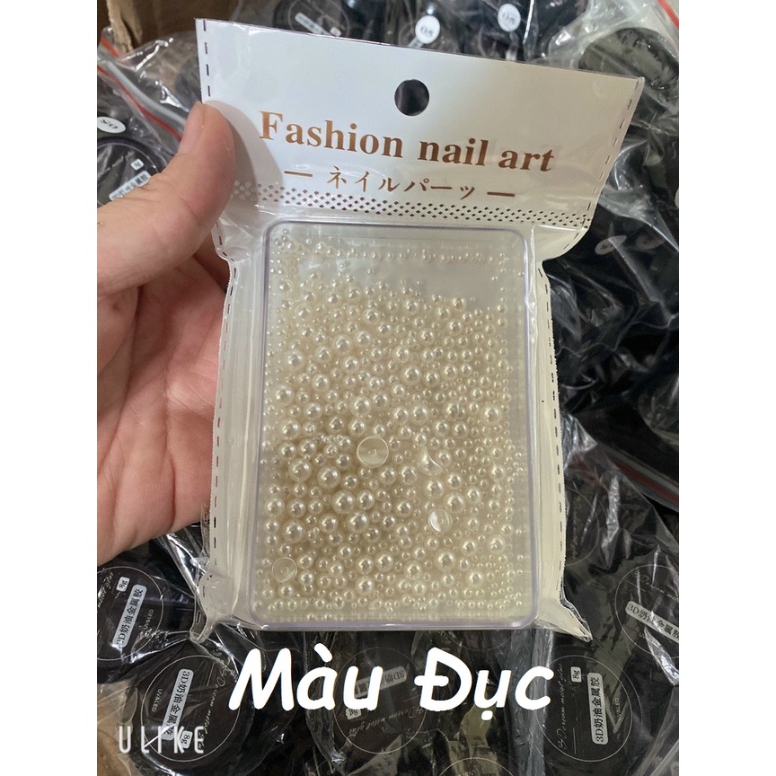 Khay Hạt Trai Tròn Set Hạt Trai Nhiều Side Nail - manh219