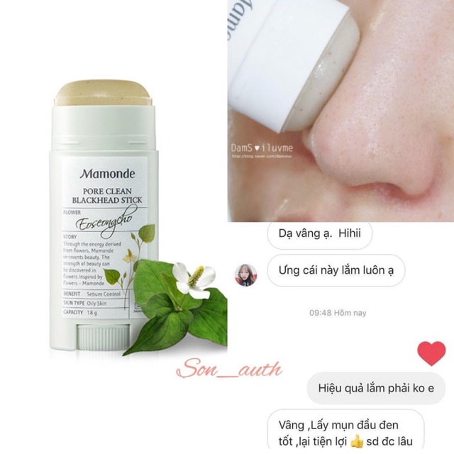 Thanh lăn mụn đầu đen Mamonde Pore Clean Blackhead Stick