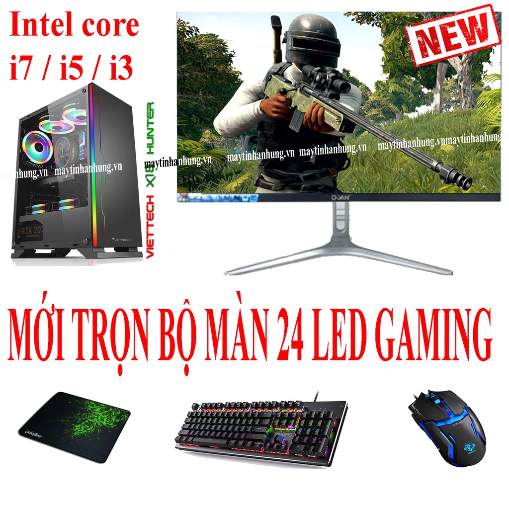 [MÁY MỚI] Bộ máy tính chơi GAME màn 24 LED IPS cao cấp tràn viền MỚI , LOL, FIFA, CF, PUBG Mobile, game giả lập giá rẻ