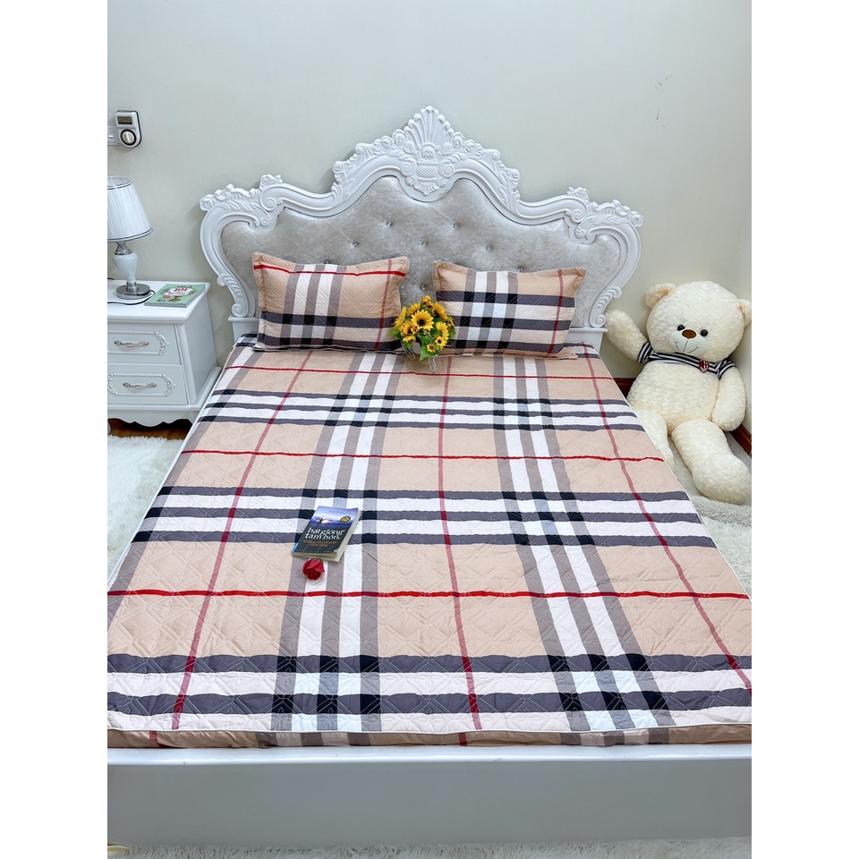 [Xả rẻ vô địch] Bộ 3 món ga gối poly chun trần bông cao cấp siêu êm siêu ấm - KT: m6, m8