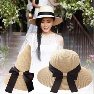Nón cói cột nơ đai dài cho mẹ và bé
