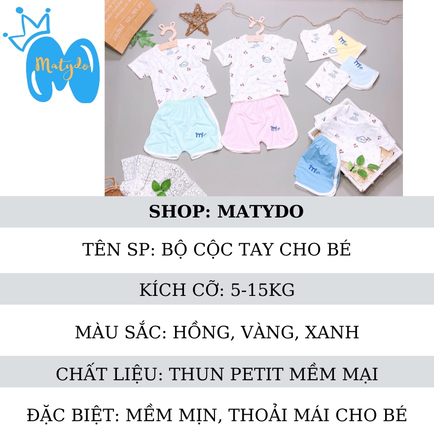 Quần áo trẻ em mùa hè ngắn tay cho bé trai bé gái giá rẻ đồ cộc tay Pama cúc vai