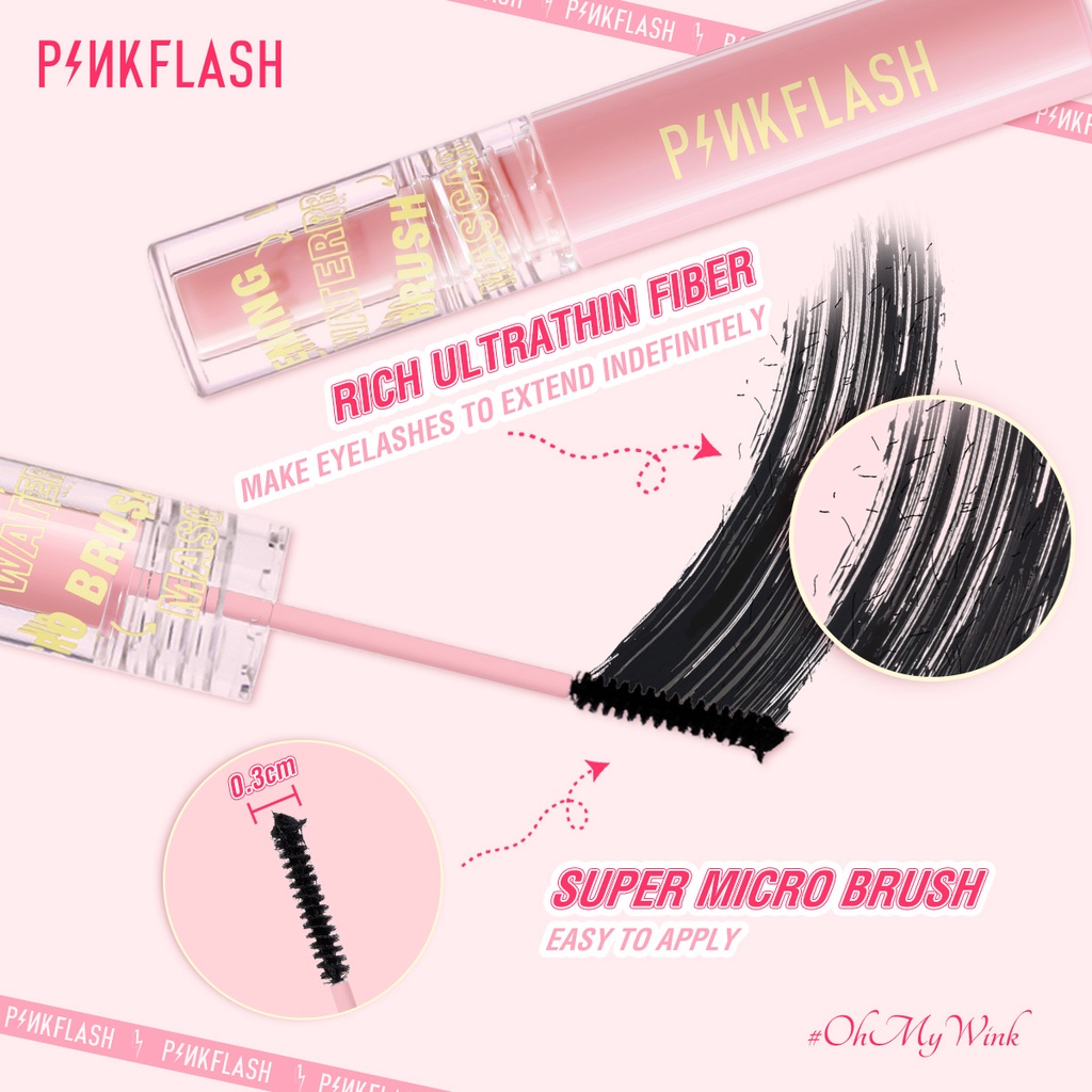 Pinkflash OhMyWink Fiber Filled Mascara Không giới hạn Lông mi không thấm nước Chống mồ hôi lâu dài