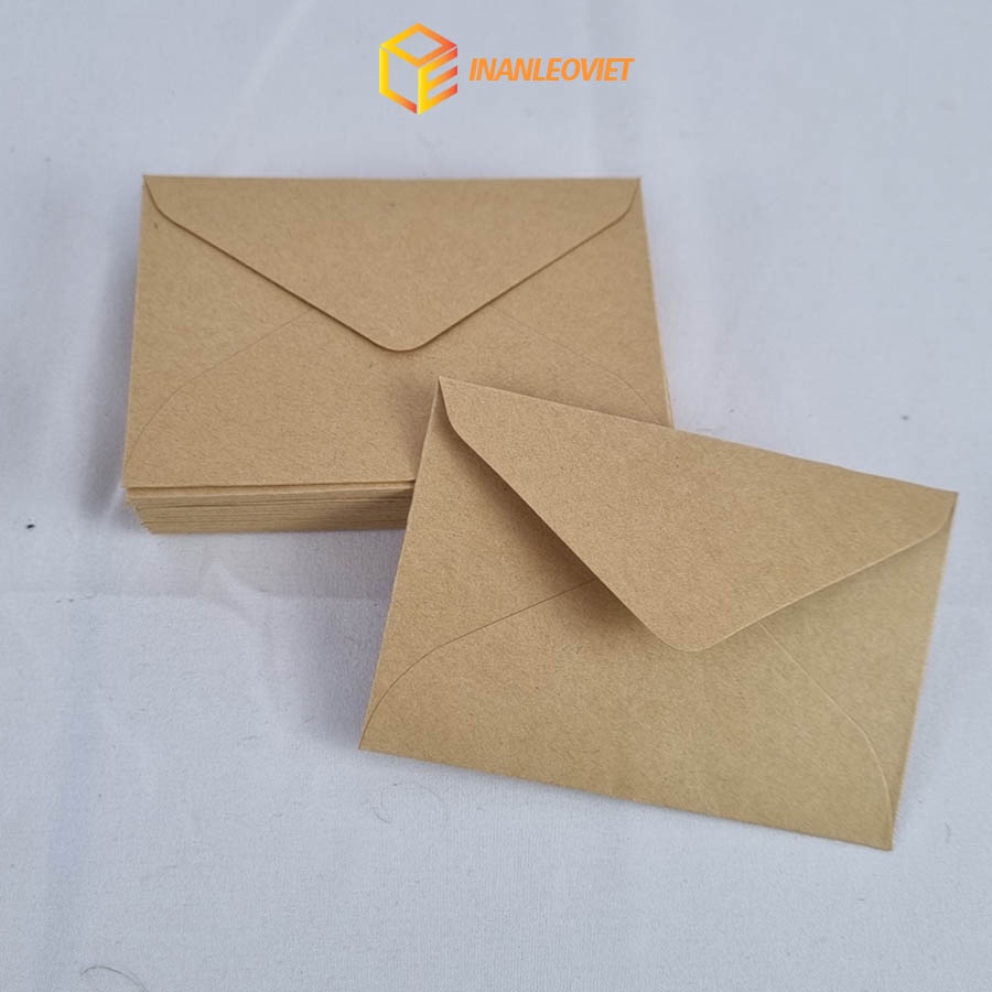 Combo 10 bao thư kraft có keo dán kích thước 11.5 x 16cm đựng vừa khổ A6 và A5 gấp đôi