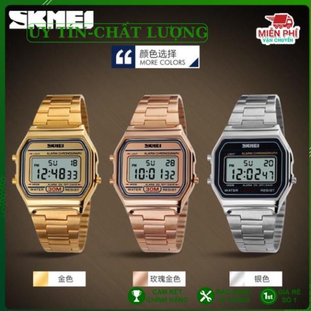 [HÀNG CAO CẤP]  Đồng hồ nữ SKMEI điện tử 1123 dây kim loại size 36x33mm