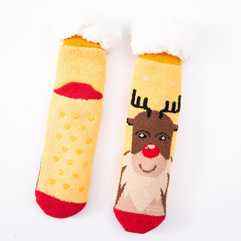 Youyo Vớ Xỏ Ngón Chống Trượt In Họa Tiết Giáng Sinh Hoạt Hình Ông Già Noel Người Tuyết Dành Cho Bạn Nữ