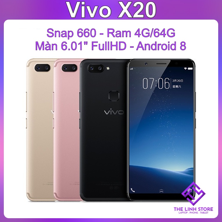 Điện thoại Vivo X20 màn 6 inch - Snap 660 ram 4G 64G