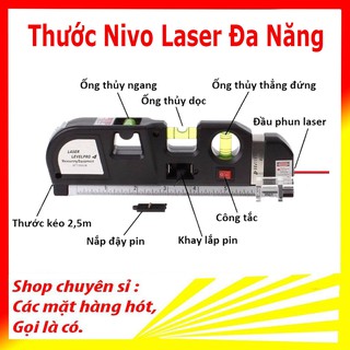 Thước Nivo Laser Đa Năng - Thước Đo Đa Năng Laser - Tặng Kèm 3 Viên Pin