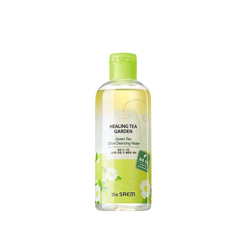 Tẩy Trang Dầu Nước Dành Cho Makeup The Saem Healing Tea Garden Green Tea Oil In Cleansing Water 300ml