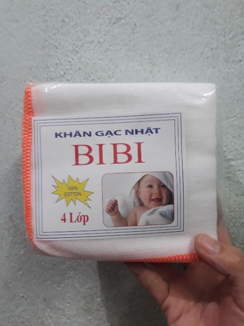 10 Khăn gạc,khăn sữa nhật 4 lớp BiBi (25cm)