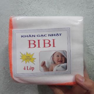 10 Khăn gạc,khăn sữa nhật 4 lớp BiBi (25cm)
