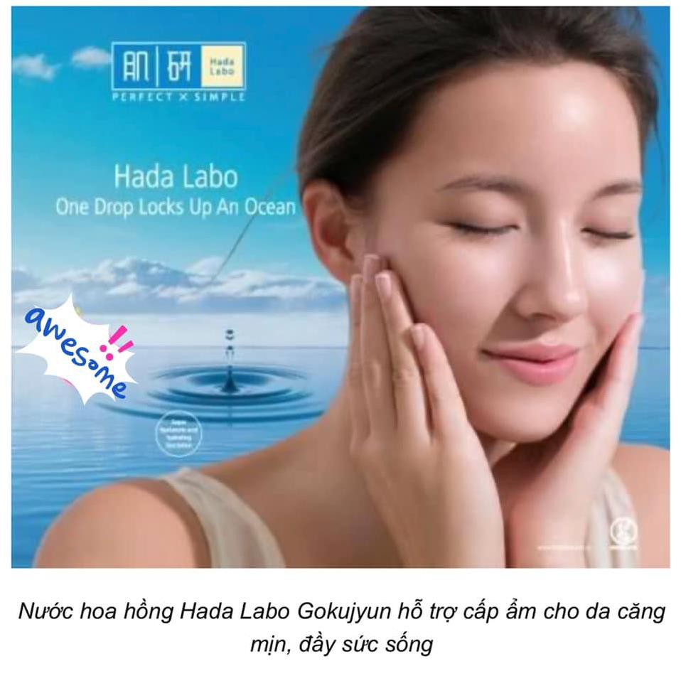 Nước Hoa Hồng Hada labo Nhật Bản Lotion Goku Shiro Jyun 170ml Giữ Ẩm Lâu, Thấm Nhanh Không Kích Ứng Da