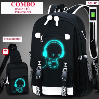 Balo nam nữ thời trang đi học phát sáng Hót 2021Tặng Ngay 01 Túi Đeo Chéo Dạ Quang CỰC ĐẸP - BL18