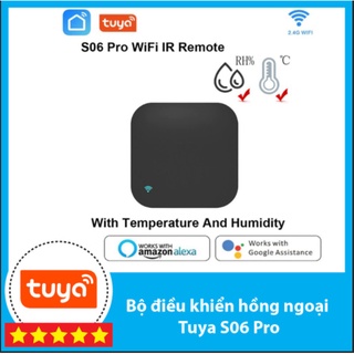Bộ điểu khiển hồng ngoại wifi tuya ngoại S06 Pro tích hợp cảm biến nhiệt độ, độ ẩm điều khiển tivi.