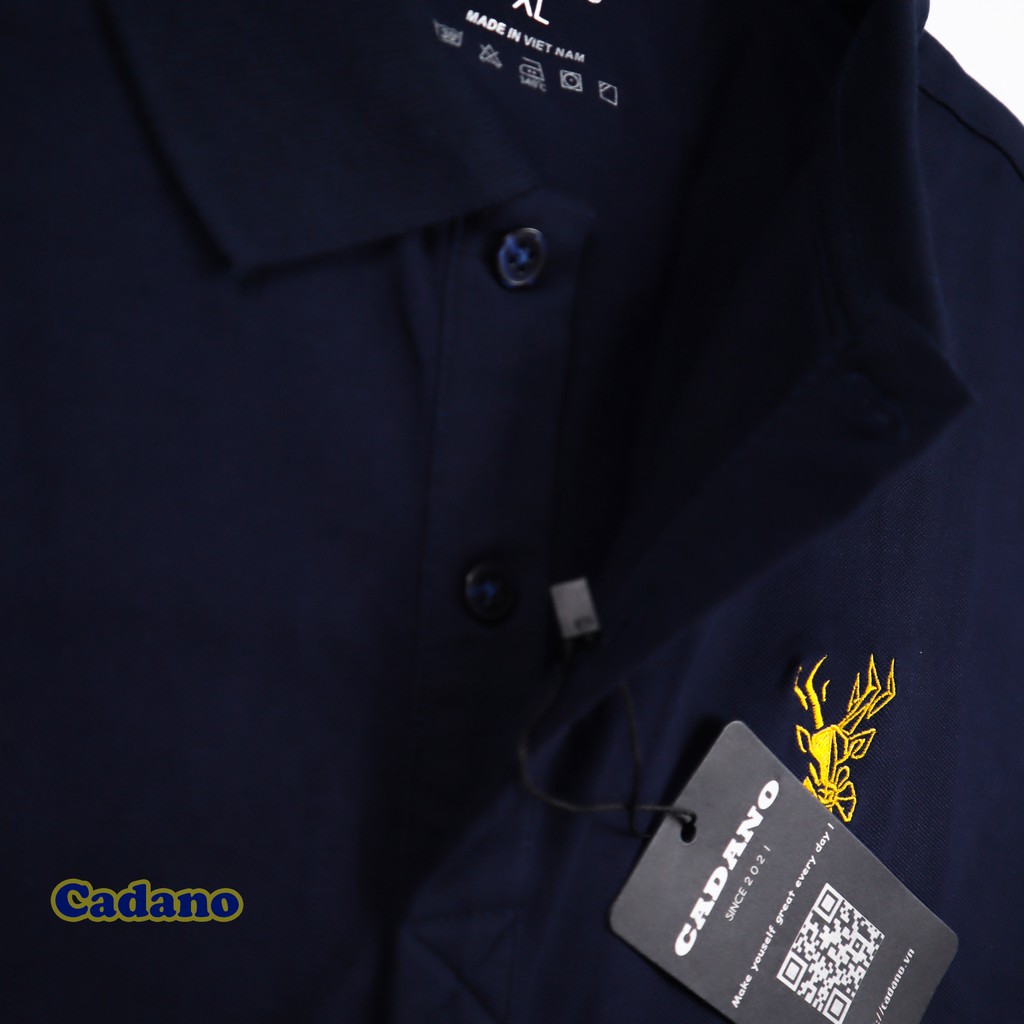 Áo polo nam, thương hiệu CADANO, thêu họa tiết, vải cotton co giãn màu Xanh đen sang trọng - dòng cao cấp | BigBuy360 - bigbuy360.vn