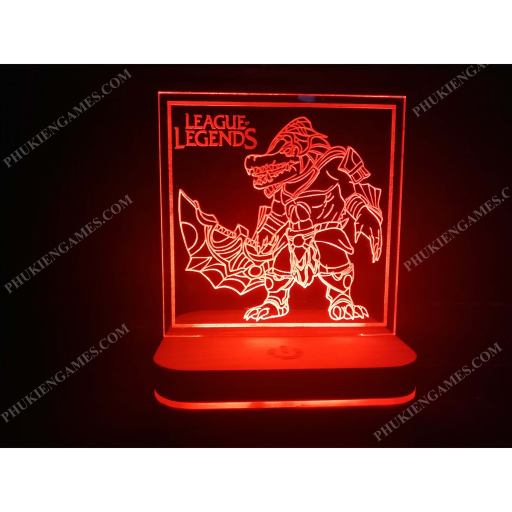 Đèn Led 3D Tướng Renekton LMHT nháy 16 màu Đèn Ngủ Trang Trí