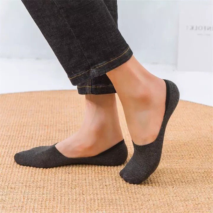 Tất lười nam, vớ lười cổ ngắn có đệm chống tuột chống hôi chân mềm mịn TL1