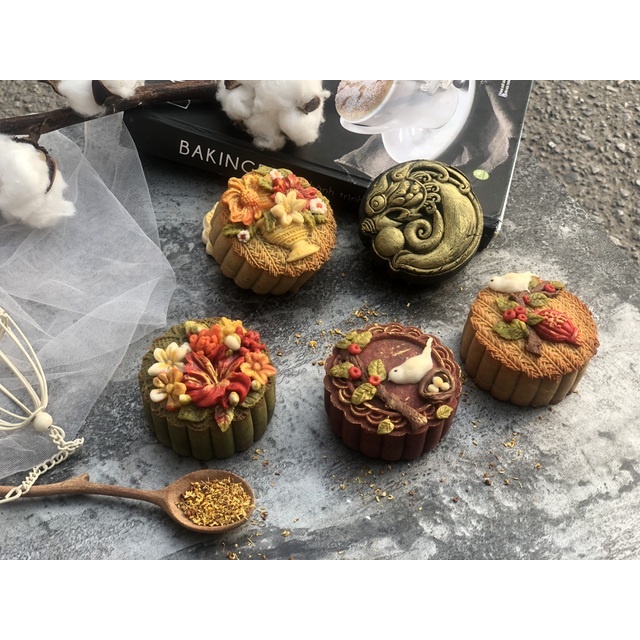 Bộ túi & hộp giấy 2 bánh trung thu 125-250g