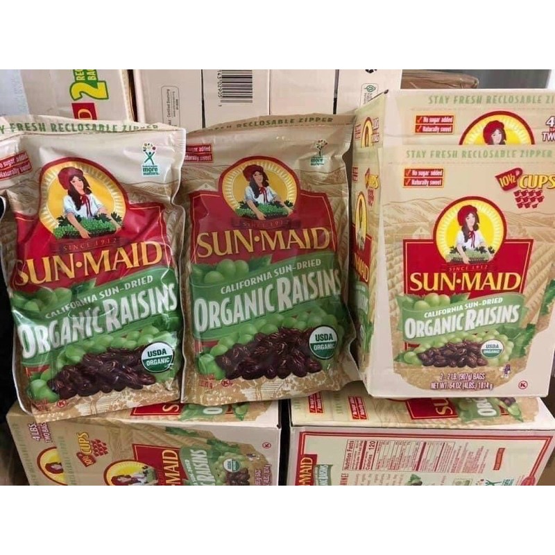 Nho khô hữu cơ Sun Maid Organic Raisins 907g x 2