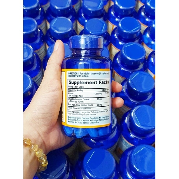 🍊🍋 Viênh uống bổ sung Vitamin C Puritan’s Pride C-1000mg with Bioflavonoids 100 Viên của Mỹ🍋🍊ưs4õ