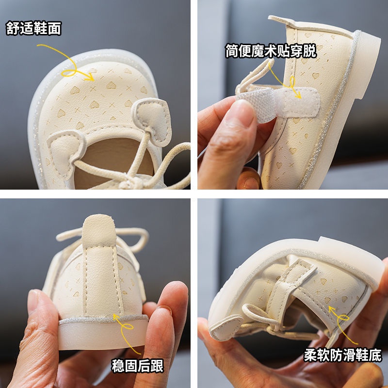 Giày Sandal Công Chúa Đế Mềm Bằng Da Dành Cho Bé Gái