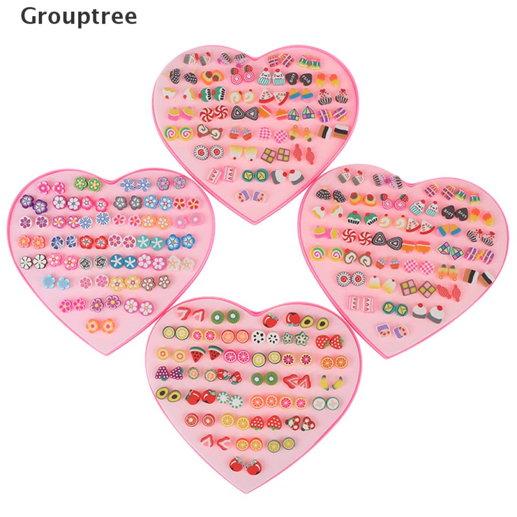 Set 36 Cặp Bông Tai Hình Trái Cây Hoạt Hình Handmade Thời Trang Cho Nữ