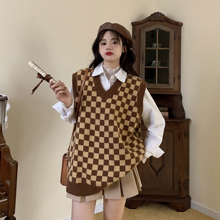 Áo Khoác Dệt Kim Cổ Chữ V Dáng Rộng Phong Cách Retro Dễ Phối Đồ Cho Nữ | BigBuy360 - bigbuy360.vn