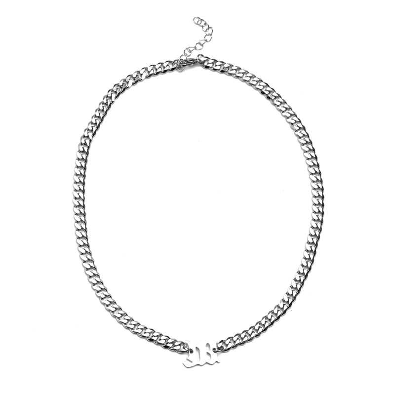 Dây chuyền titan chữ M xích