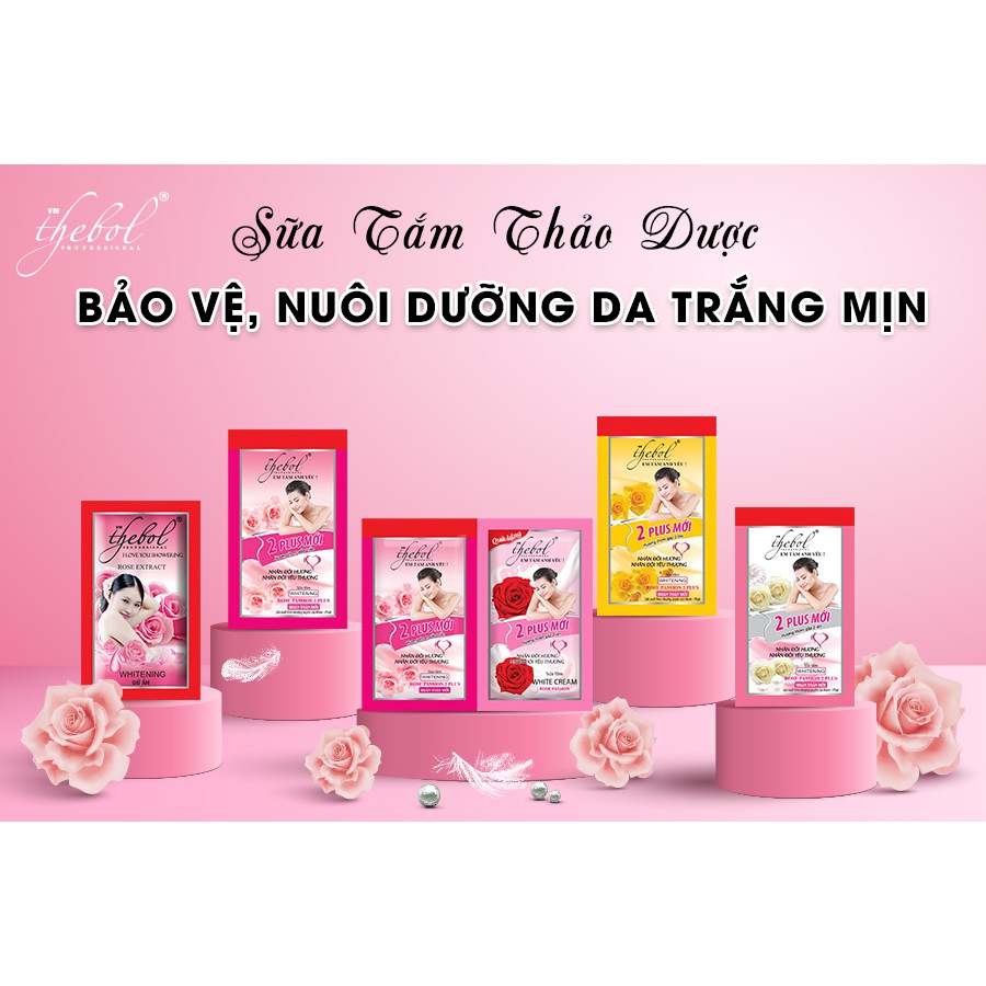 DÂY SỮA TẮM TINH CHẤT HOA HỒNG, NƯỚC HOA 2PLUS GIFT (DÂY 20 GÓI X 6G)