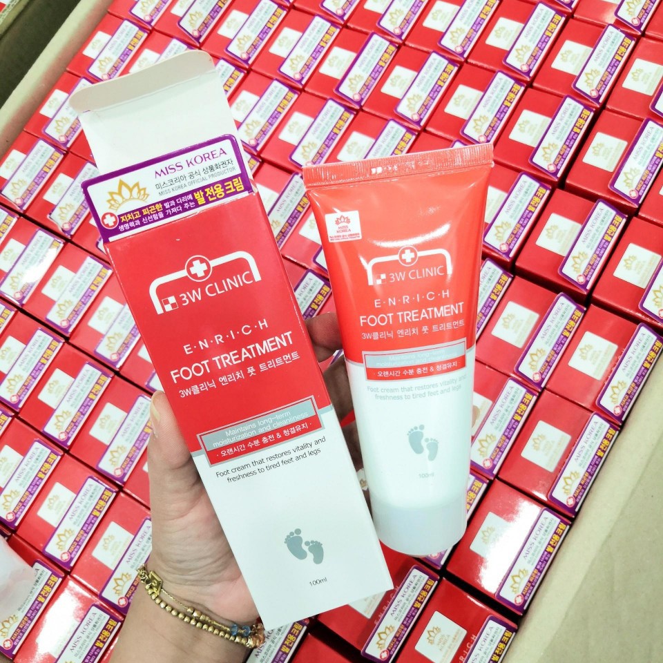 Kem dưỡng da chân 3W Clinic Enrich Foot Treatment Cream Hàn Quốc 100ml - QM Beauty