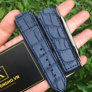 TẶNG TOVIT THAY DÂY Dây đồng hồ HUB nam cao su lót da xanh ảnh thật 100%